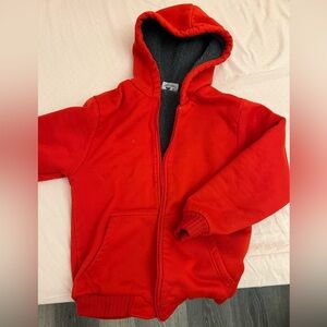Kids Red school Hooded Fleece Jacket - Cozy Zip-Up coats